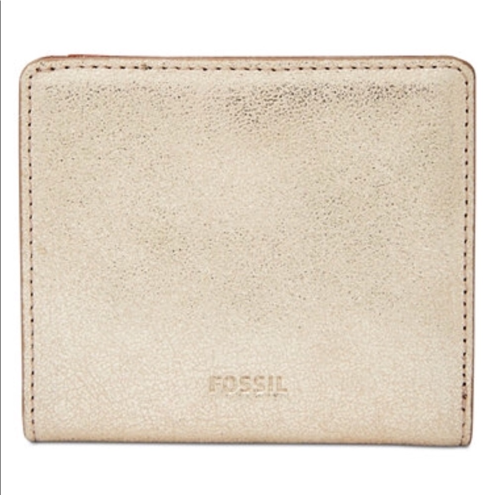 Fossil’s Emma mini wallet metallic gold NWT in bag